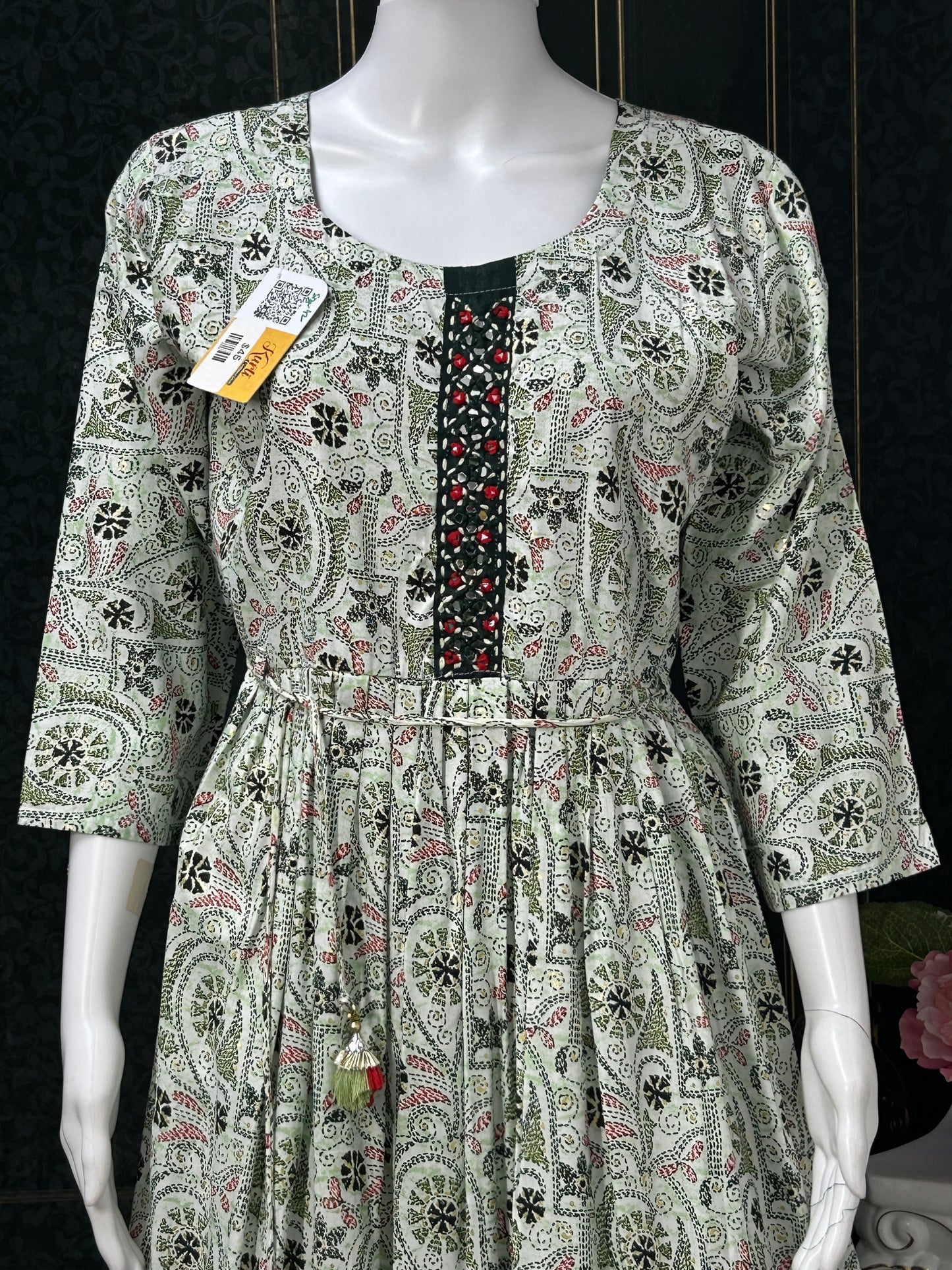 Printed cotton long kurti
