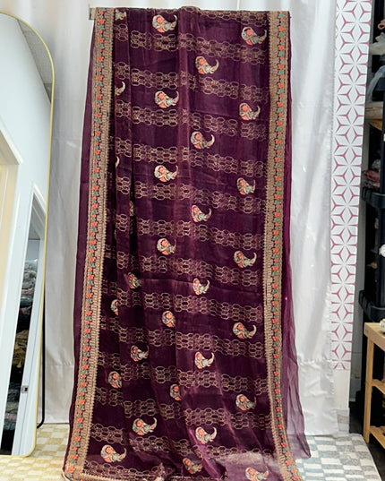 Chiffon silk saree : cocktail saree - Kurti Connection USA