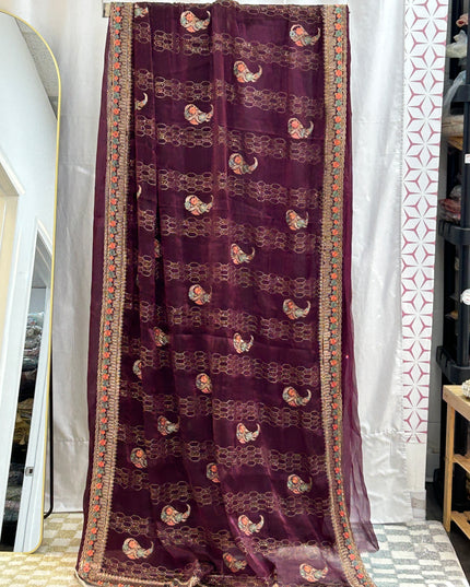 Chiffon silk saree : cocktail saree - Kurti Connection USA