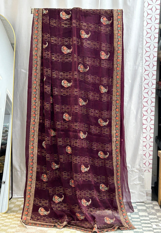 Chiffon silk saree : cocktail saree - Kurti Connection USA