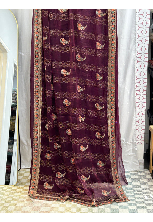 Chiffon silk saree : cocktail saree - Kurti Connection USA