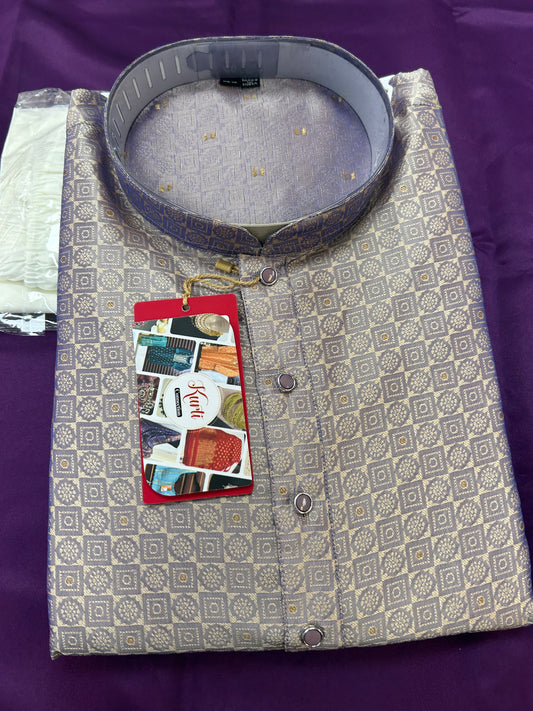 Light purple silk kurta set