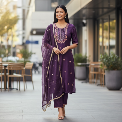 Modal silk kurti set
