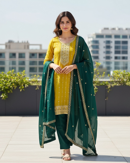 Semi patiala salwar suit - Kurti Connection USA