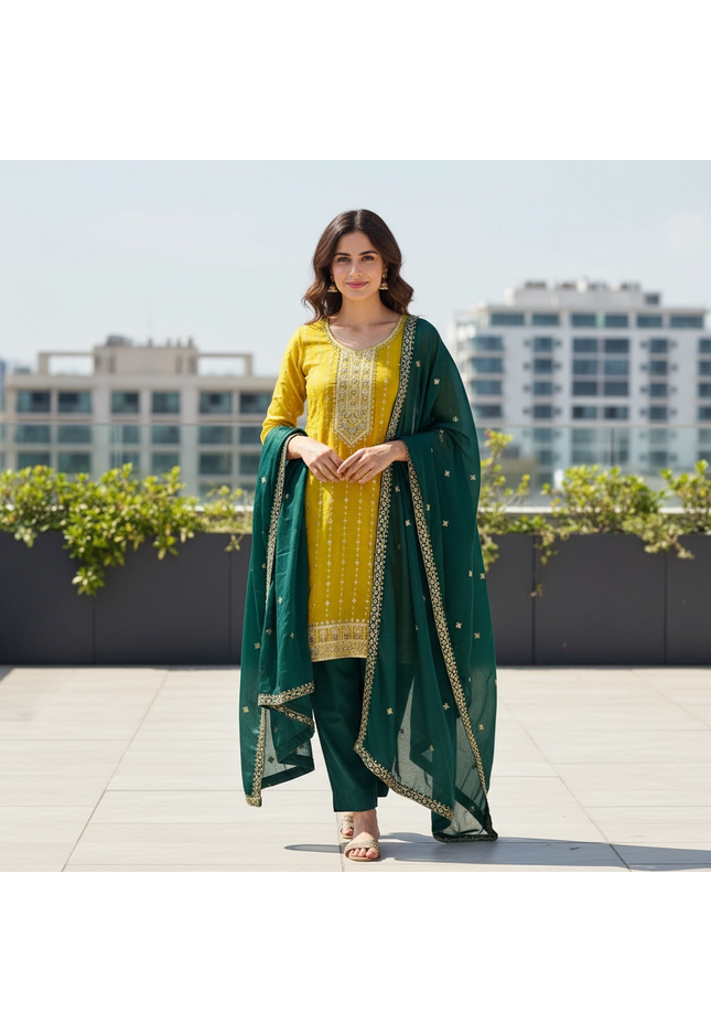 Semi patiala salwar suit - Kurti Connection USA