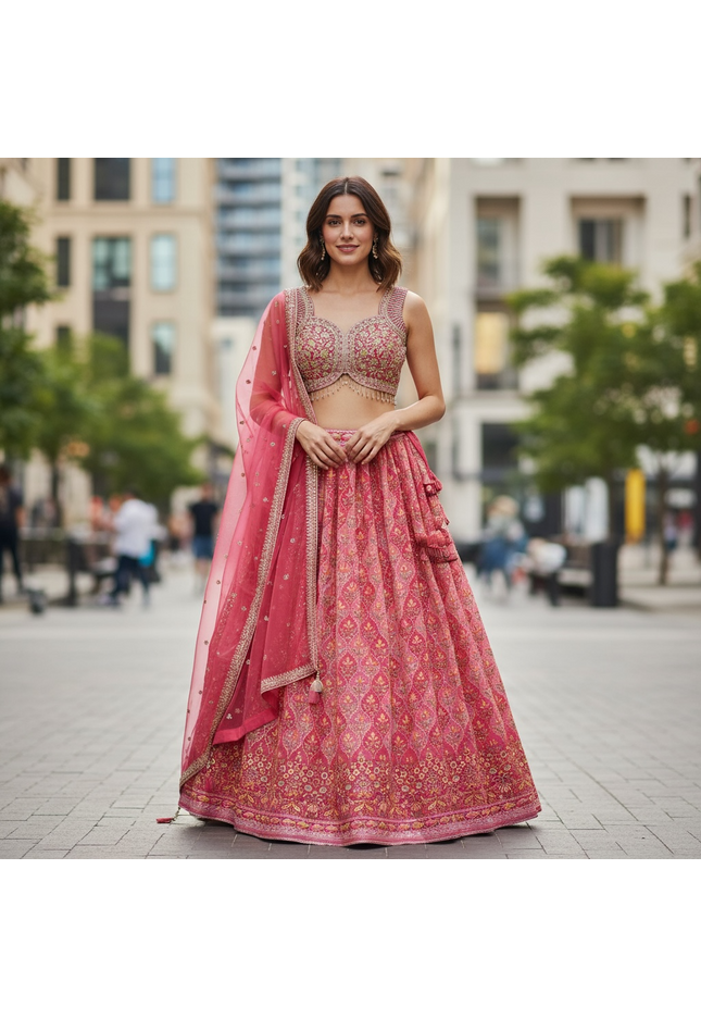 Chiffon lehenga Choli set - Kurti Connection USA