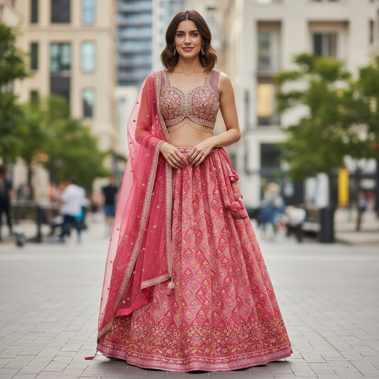 Chiffon lehenga Choli set