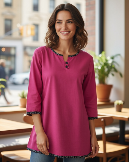 Pure Cotton short Kurti - Kurti Connection USA