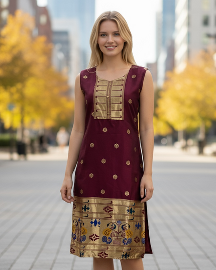 Paithani Silk Kurti - Kurti Connection USA