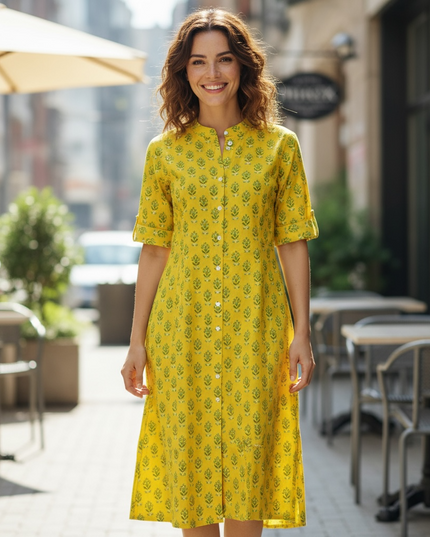 A line Cotton Kurti - Kurti Connection USA