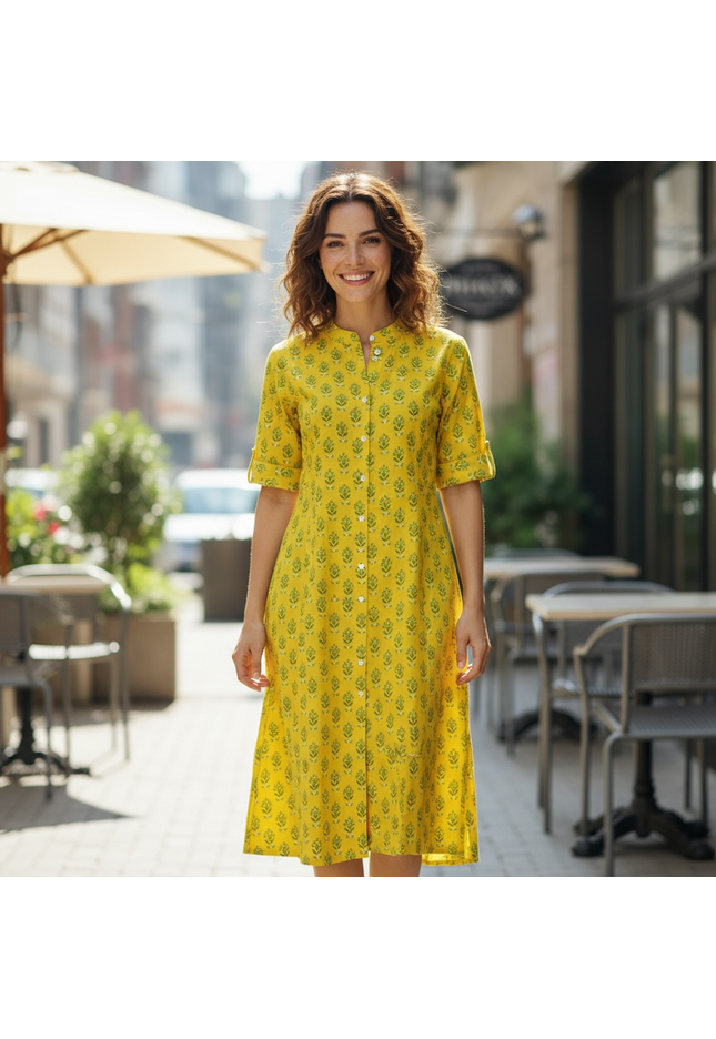 A line Cotton Kurti - Kurti Connection USA