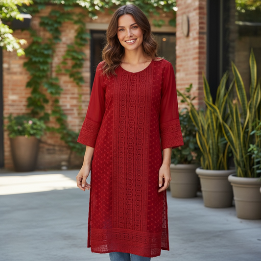Georgette Chikankari kurti