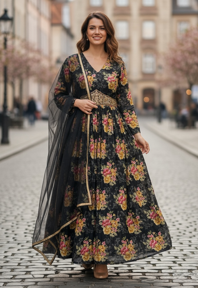 Black long kurti - Kurti Connection USA