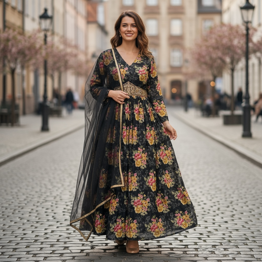 Black long kurti - Kurti Connection USA