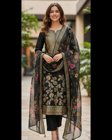 Banarasi silk salwar suit - Kurti Connection USA