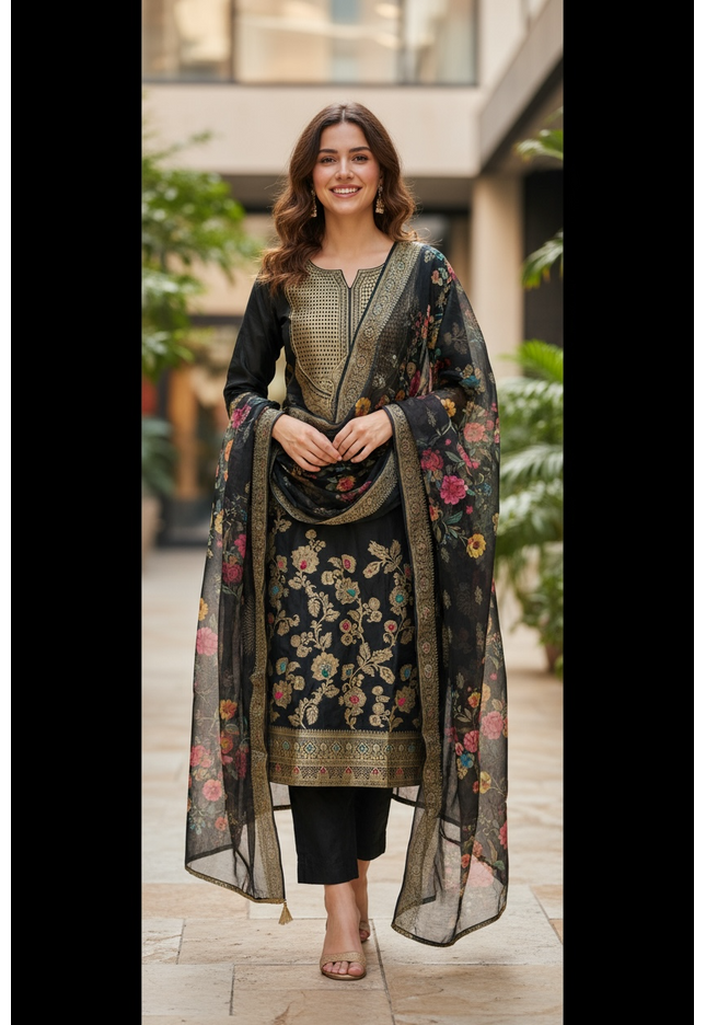 Banarasi silk salwar suit - Kurti Connection USA