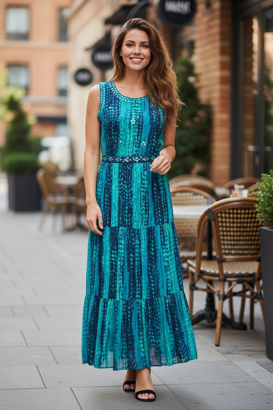 Rayon long kurti : shibori print