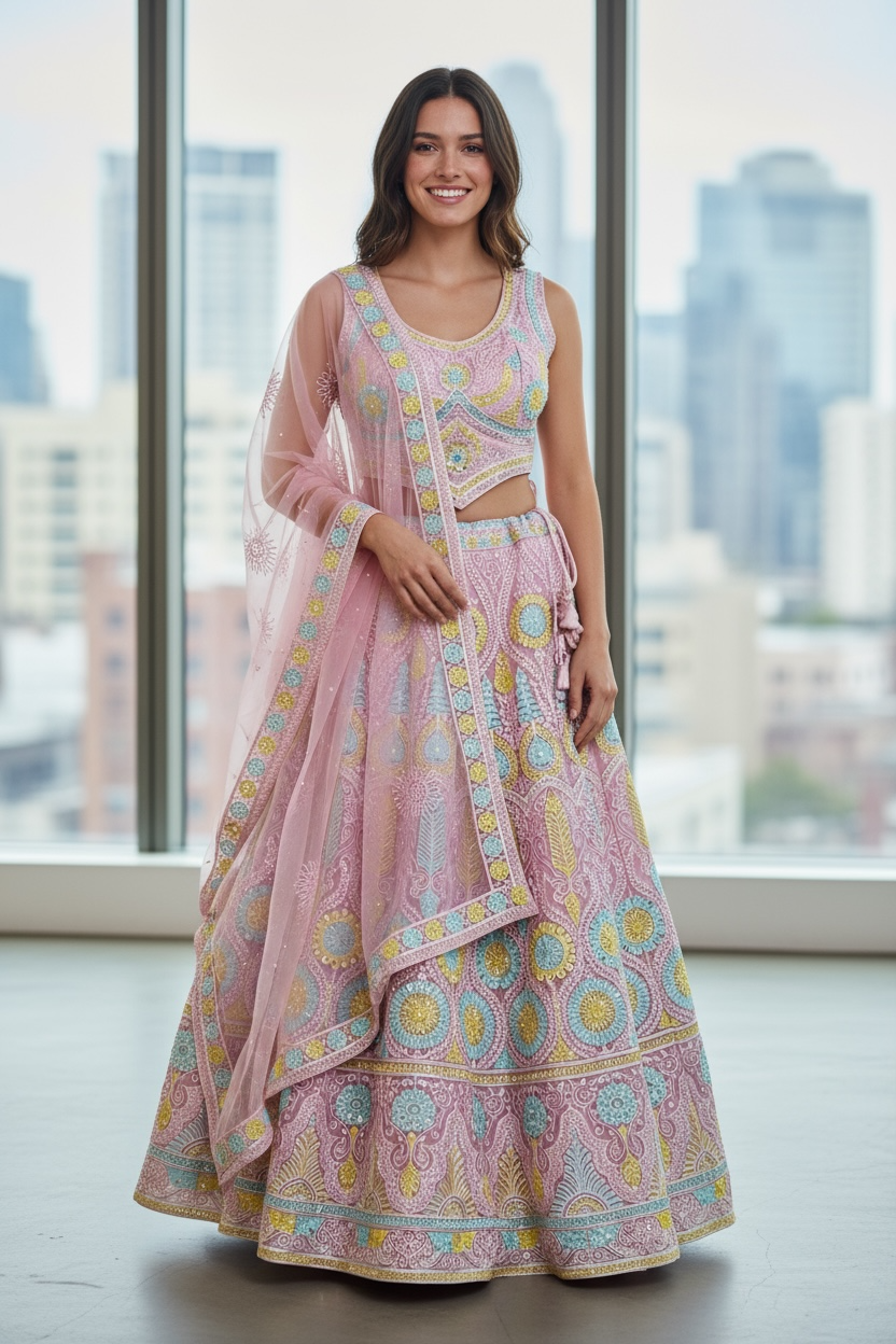 Heavy work lehenga Choli set - Kurti Connection USA