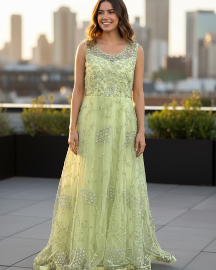 Party wear long gown - Kurti Connection USA