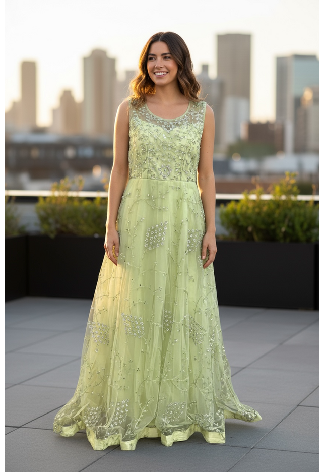 Party wear long gown - Kurti Connection USA