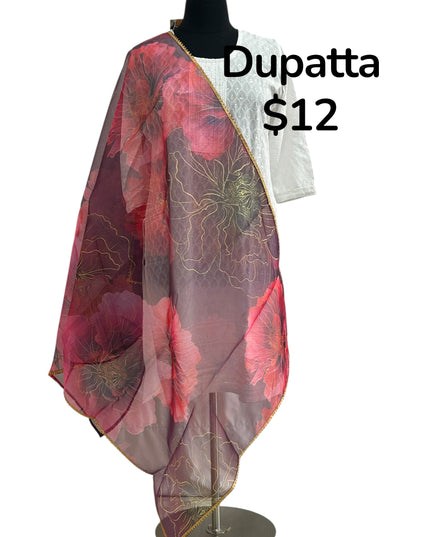 Organza dupatta - Kurti Connection USA