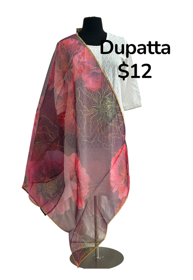 Organza dupatta - Kurti Connection USA