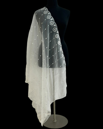 White organza dupatta - Kurti Connection USA