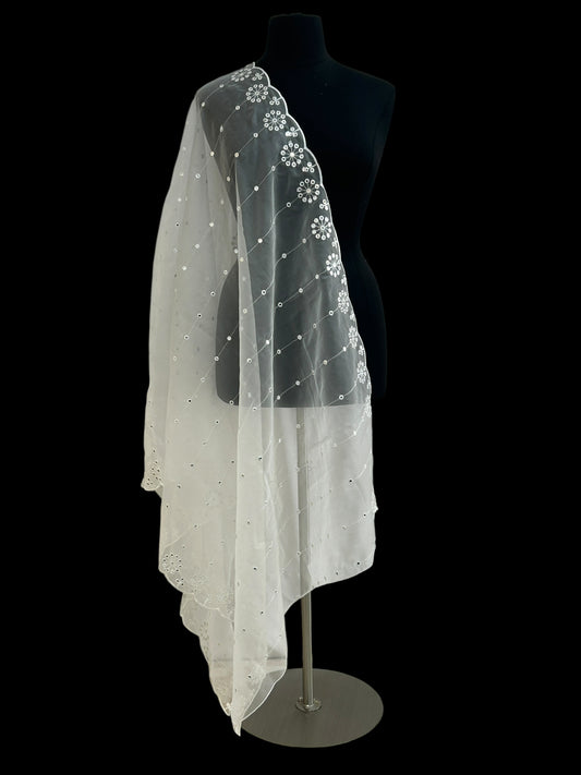 White organza dupatta