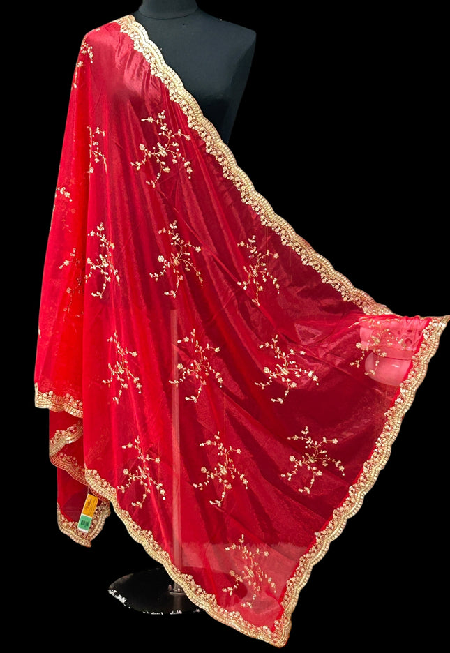 Shimmer silk dupatta - Kurti Connection USA