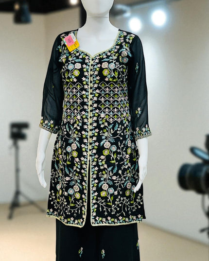 Short kurti with Plazzo set - Kurti Connection USA