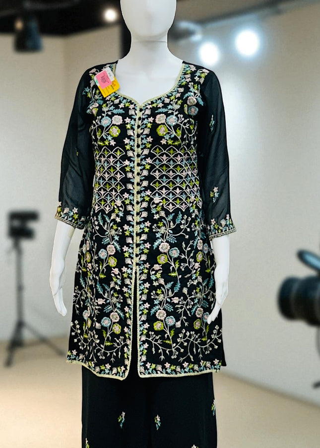 Short kurti with Plazzo set - Kurti Connection USA