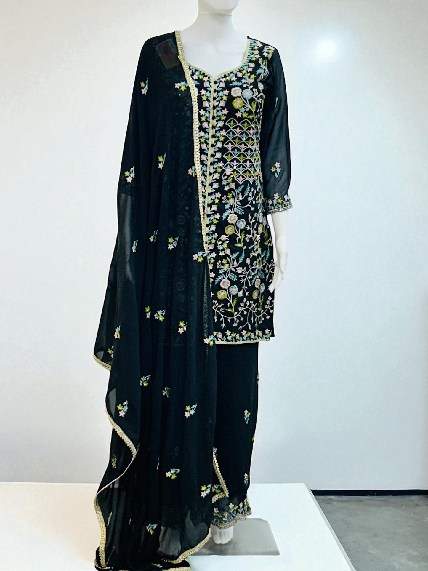 Short kurti with Plazzo set - Kurti Connection USA