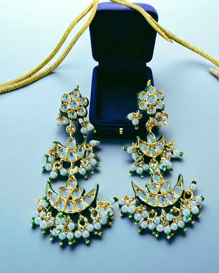 Kundan Rajwadi necklace set - Kurti Connection USA