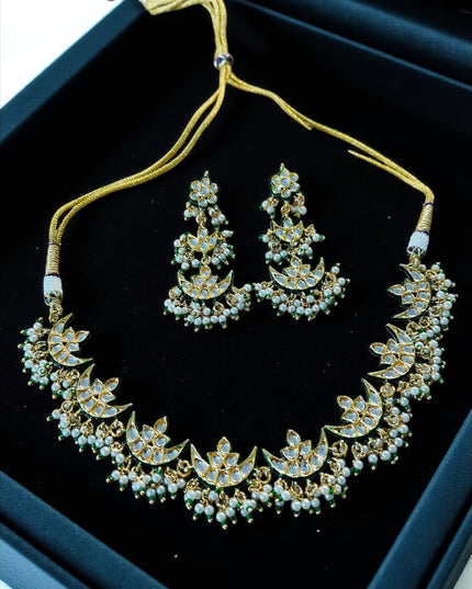 Kundan Rajwadi necklace set - Kurti Connection USA