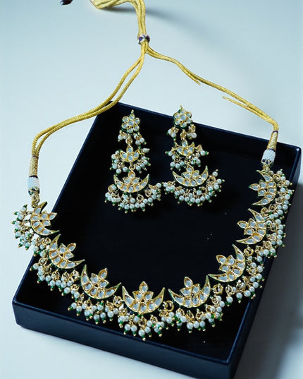 Kundan Rajwadi necklace set - Kurti Connection USA