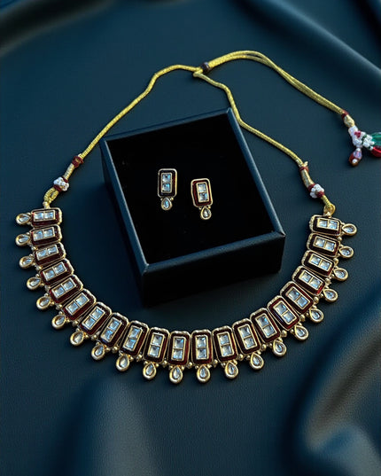 Kundan necklace set - Kurti Connection USA