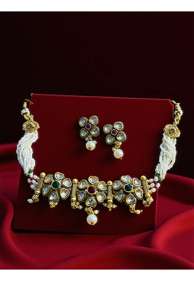 Kundan choker set - Kurti Connection USA