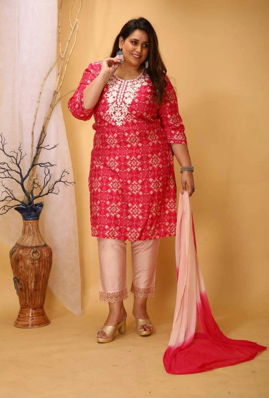 Modal silk suit | salwar suit set in plus size - Kurti Connection USA