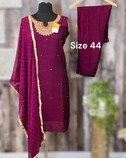 Silk salwar suit - Kurti Connection USA