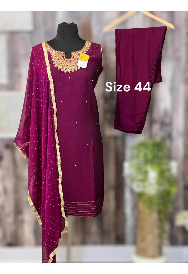 Silk salwar suit - Kurti Connection USA