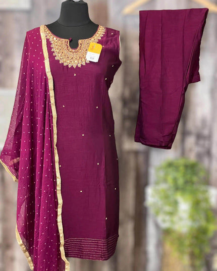 Silk salwar suit - Kurti Connection USA