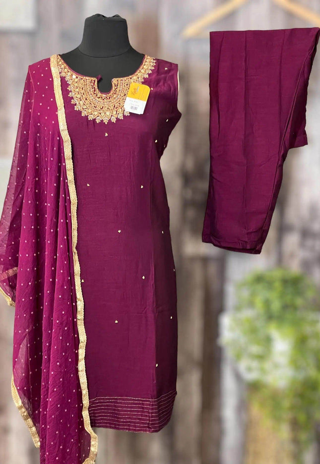 Silk salwar suit - Kurti Connection USA