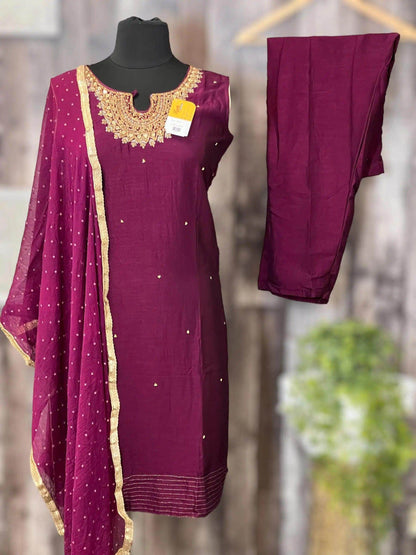 Silk salwar suit - Kurti Connection USA