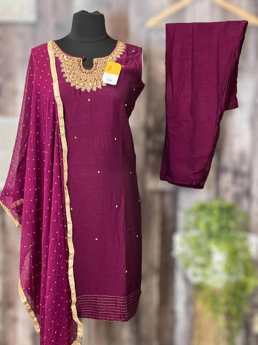 Silk salwar suit - Kurti Connection USA