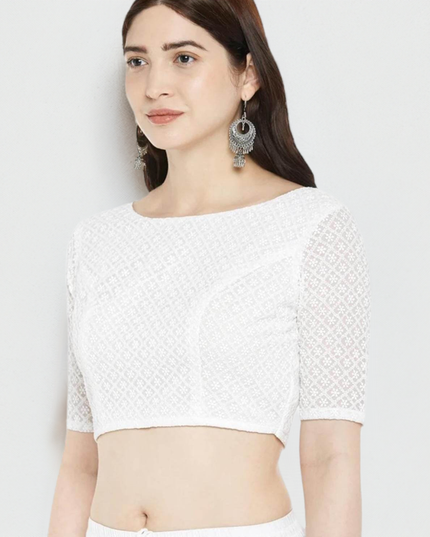 1215 Off white blouse | plus size blouses - Kurti Connection USA