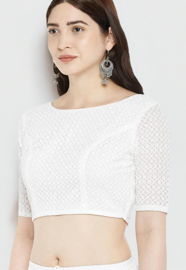 1215 Off white blouse | plus size blouses - Kurti Connection USA