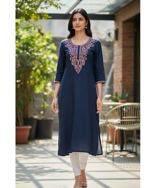 Dark blue Rayon kurti