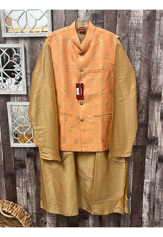 Kurta pajaama set with jacket - Kurti Connection USA