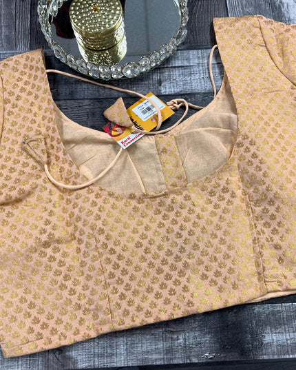Silk blouse | light peach - Kurti Connection USA