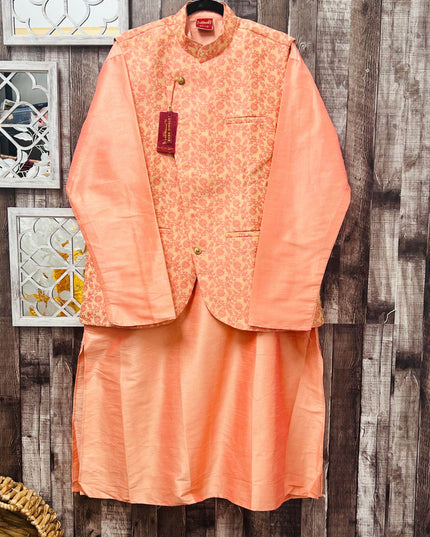 Three piece set | silk kurta pajama set - Kurti Connection USA